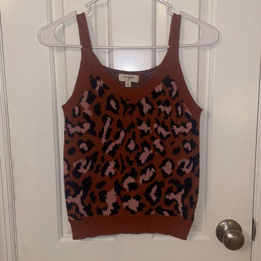 cute cheetah sweater tank